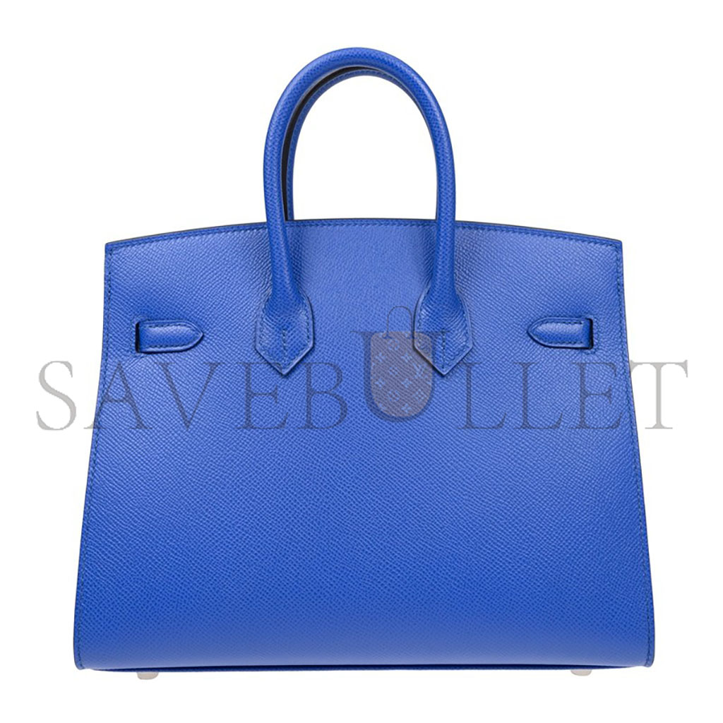 HERMES BIRKIN 25 EPSOM LEATHER GREEK BLUE SILVER BUCKLE BAG BK2571EPSSO (25*20*13cm)